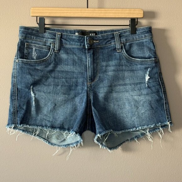 Women's 8 Kut From The Kloth Gidget Fray Distressed Raw Hem Cut Off Jean Shorts - Picture 2 of 6